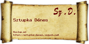 Sztupka Dénes névjegykártya